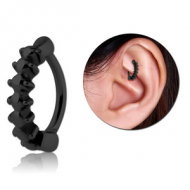 BLACK PVD COATED SURGICAL STEEL ROOK CLICKER PIERCING