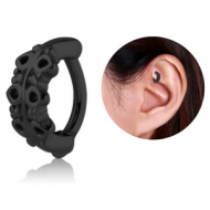 BLACK PVD COATED SURGICAL STEEL ROOK CLICKER - FILIGREE PIERCING