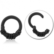 BLACK PVD COATED SURGICAL STEEL HINGED SEGMENT CLICKER PIERCING