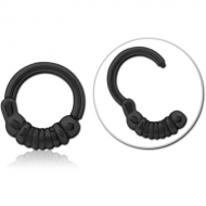 BLACK PVD COATED SURGICAL STEEL HINGED SEGMENT CLICKER PIERCING