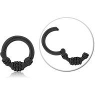 BLACK PVD COATED SURGICAL STEEL HINGED SEGMENT CLICKER PIERCING