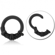 BLACK PVD COATED SURGICAL STEEL HINGED SEGMENT CLICKER PIERCING