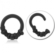 BLACK PVD COATED SURGICAL STEEL HINGED SEGMENT CLICKER PIERCING