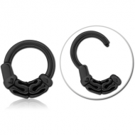 BLACK PVD COATED SURGICAL STEEL HINGED SEGMENT CLICKER PIERCING