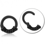 BLACK PVD COATED SURGICAL STEEL HINGED SEGMENT CLICKER PIERCING