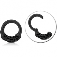 BLACK PVD COATED SURGICAL STEEL HINGED SEGMENT CLICKER PIERCING