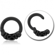 BLACK PVD COATED SURGICAL STEEL HINGED SEGMENT CLICKER PIERCING