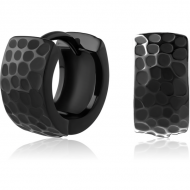 BLACK PVD COATED SURGICAL STEEL HUGGIES PAIR