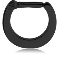 BLACK PVD COATED SURGICAL STEEL HINGED SEPTUM CLICKER PIERCING