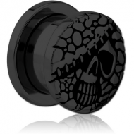 BLACK PVD COATED STAINLESS STEEL THREADED TUNNEL WITH SURGICAL STEEL TOP PIERCING