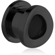 BLACK PVD COATED STAINLESS STEEL THREADED TUNNEL - CONVEX PIERCING