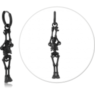 BLACK PVD COATED SURGICAL STEEL HOOP EARRINGS