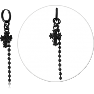 BLACK PVD COATED SURGICAL STEEL HOOP EARRINGS