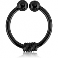 BLACK PVD COATED SURGICAL STEEL FAKE SEPTUM RING - BRAB WIRE PIERCING