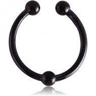 BLACK PVD COATED SURGICAL STEEL FAKE SEPTUM RING - MIDDLE BALL PIERCING