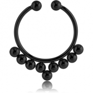 BLACK PVD COATED SURGICAL STEEL FAKE SEPTUM RING PIERCING
