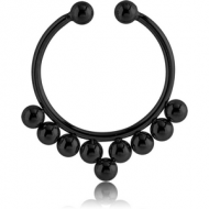 BLACK PVD COATED SURGICAL STEEL FAKE SEPTUM RING