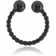 BLACK PVD COATED SURGICAL STEEL NOSE RING PIERCING