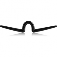 BLACK PVD COATED SURGICAL STEEL SEPTUM MUSTACHE PIERCING