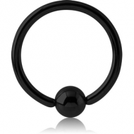 BLACK PVD COATED TITANIUM BALL CLOSURE RING PIERCING