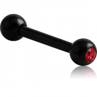 BLACK PVD COATED TITANIUM JEWELLED BARBELL