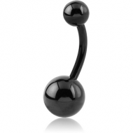 BLACK PVD COATED TITANIUM NAVEL BANANA PIERCING