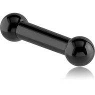 BLACK PVD COATED TITANIUM INTERNALLY THREADED BARBELL PIERCING