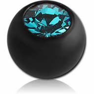 BLACK PVD COATED TITANIUM OPTIMA VALUE JEWELLED BALL PIERCING