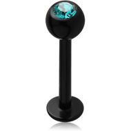 BLACK PVD COATED TITANIUM JEWELLED LABRET