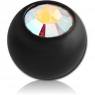 BLACK PVD COATED TITANIUM VALUE CRYSTAL JEWELLED MICRO BALL PIERCING