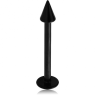 BLACK PVD COATED TITANIUM MICRO LABRET WITH CONE PIERCING