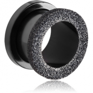 BLACK PVD COATED STAINLESS STEEL FROSTED THREADED TUNNEL PIERCING