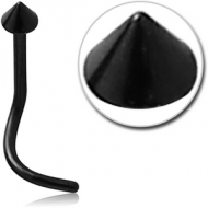 BLACK PVD COATED TITANIUM CURVED CONE NOSE STUD