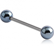 SURGICAL STEEL BARBELL WITH ANODISED BALL PIERCING