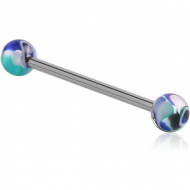 SURGICAL STEEL BARBELL WITH UV JAW BREAKER BALL