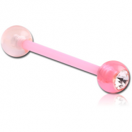 UV ACRYLIC SINGLE JEWELLED FLEXIBLE BARBELL PIERCING