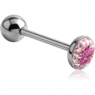 SURGICAL STEEL VALUE CRYSTALINE STAR JEWELLED FLAT BARBELL