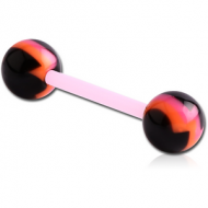 UV ACRYLIC FLEXIBLE BARBELL WITH ZIGZAG BALL PIERCING