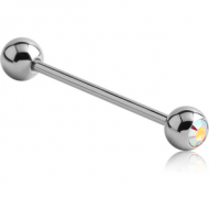 SURGICAL STEEL SWAROVSKI CRYSTAL JEWELLED BARBELL PIERCING