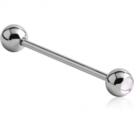 SURGICAL STEEL CABOCHON JEWELLED BARBELL PIERCING