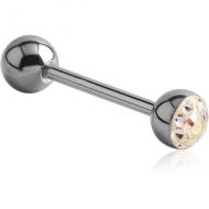 SURGICAL STEEL CRYSTALINE JEWELLED BARBELL PIERCING