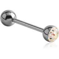 SURGICAL STEEL CRYSTALINE JEWELLED BARBELL