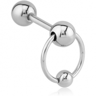 SURGICAL STEEL RING BELL BARBELL PIERCING