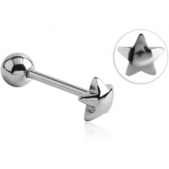 SURGICAL STEEL BARBELL - STAR PIERCING