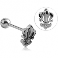 SURGICAL STEEL BARBELL - FLEUR DE LIS