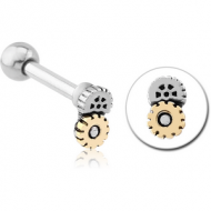 SURGICAL STEEL BARBELL - STEAMPUNK PIERCING