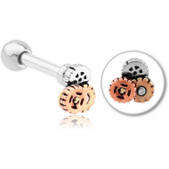 SURGICAL STEEL BARBELL - STEAMPUNK PIERCING