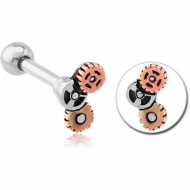 SURGICAL STEEL BARBELL - STEAMPUNK PIERCING