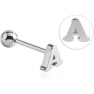 SURGICAL STEEL BARBELL WITH LETTER - A