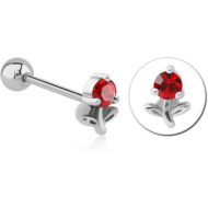 SURGICAL STEEL JEWELLED BARBELL - FLOWER